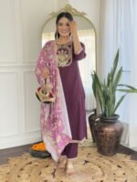 Viscose Rayon Embroidered Kurti Set