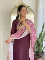 Elegant Elegant Viscose Rayon Embroidered Kurti Set | Kurti with Pant & Dupatta by My Fashion - Image 9