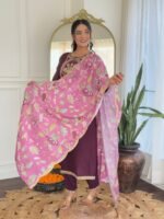 Elegant Elegant Viscose Rayon Embroidered Kurti Set | Kurti with Pant & Dupatta by My Fashion - Image 8