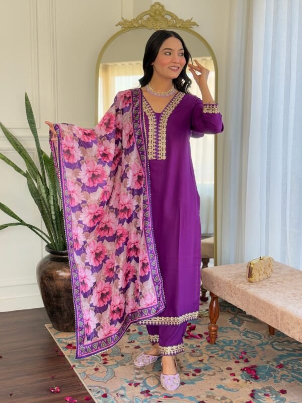 Elegant Women’s Viscose Slub Embroidered Kurti Set | My Fashion - Image 14