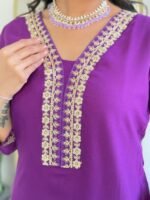 Elegant Women’s Viscose Slub Embroidered Kurti Set | My Fashion - Image 11