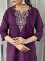 Elegant Viscose Silk Embroidered Kurti Set | Kurta with Pant & Silk Printed Dupatta by My Fashion - Image 7