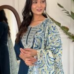 Women’s Slub Magic Embroidered Kurti Set