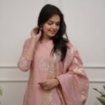 Chanderi Embroidered Kurti Set