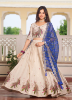 Off White Tissue Silk Festival Lehenga Choli43