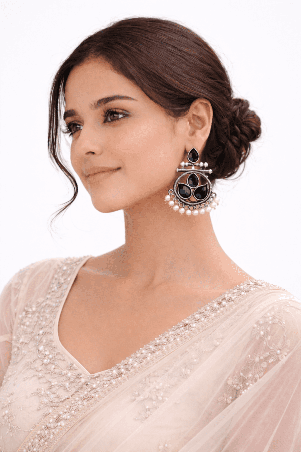 Silver Replica Chandbali Earrings52