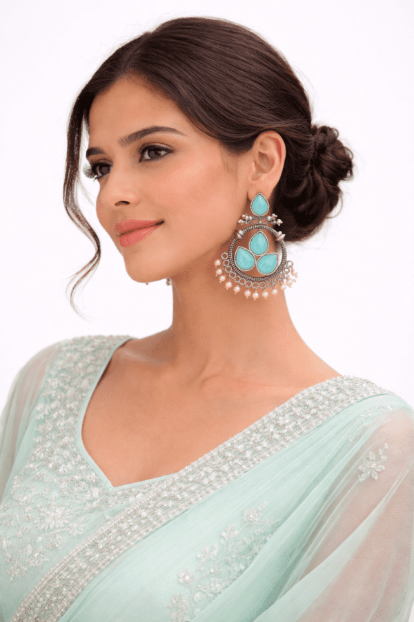 Silver Replica Chandbali Earrings56