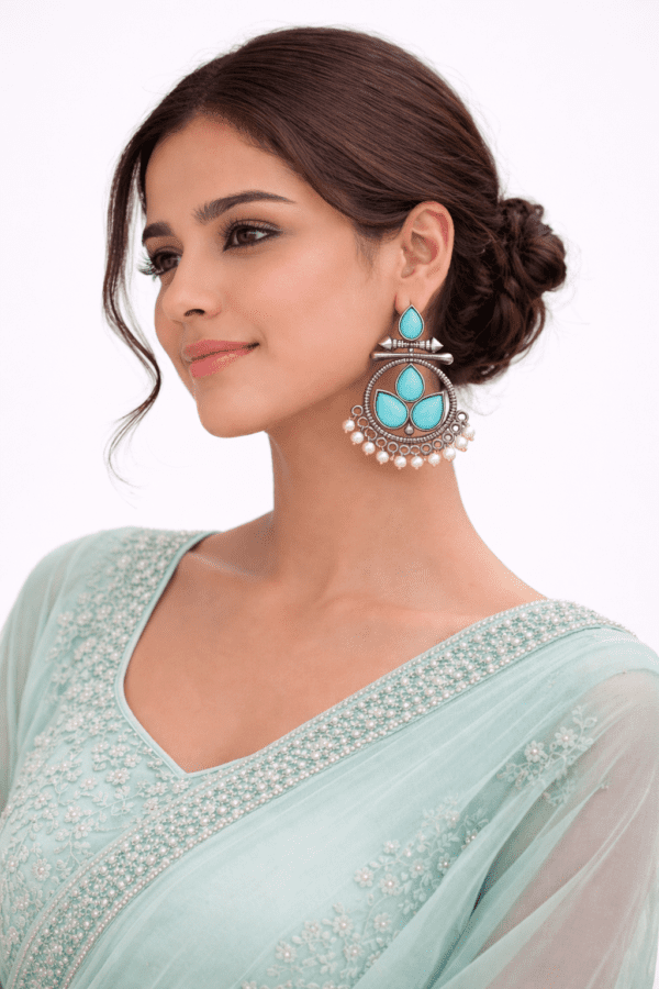 Silver Replica Chandbali Earrings57