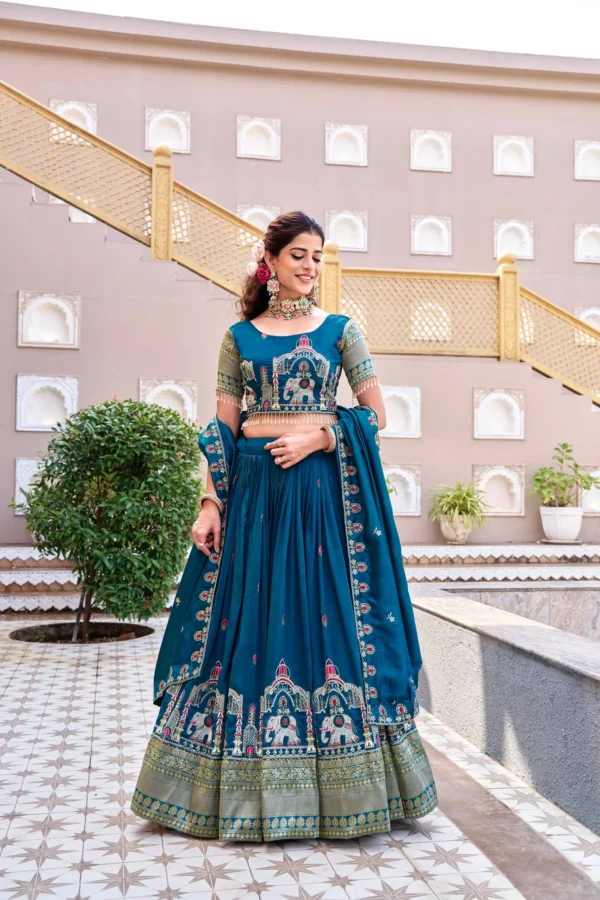 Vichitra Silk Embroidered Lehenga Choli3