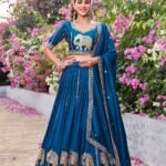 Elephant Embroidery Pure Vichitra Silk Lehenga Choli 5
