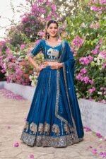 Elephant Embroidery Pure Vichitra Silk Lehenga Choli 5