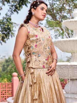 Gold Crush Wedding Lehenga Choli 9