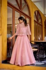 Peach Pink Designer Lehenga Choli with Koti Wedding Collection 20263