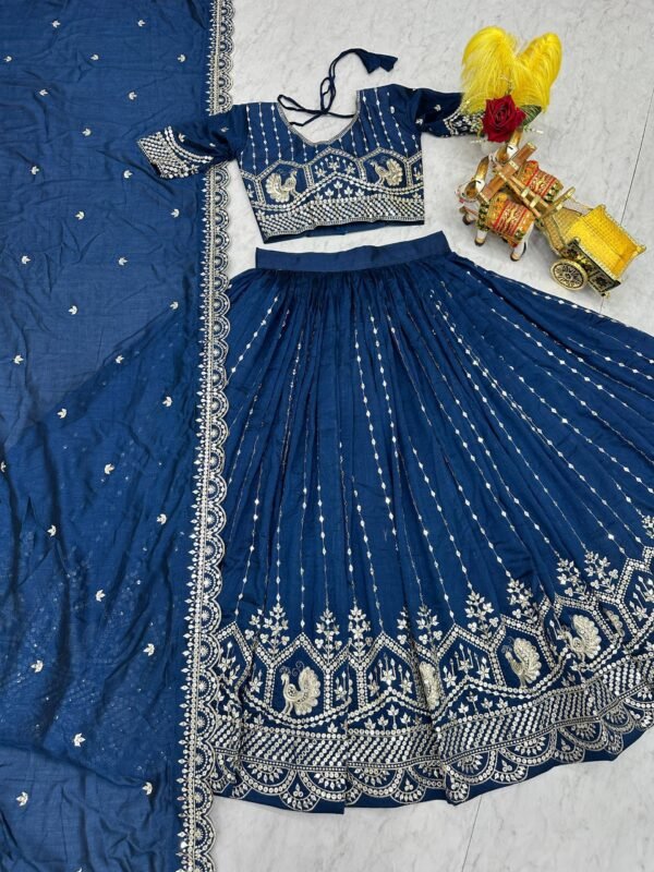 RaniPink BlueWedding Special Lehenga Choli 15