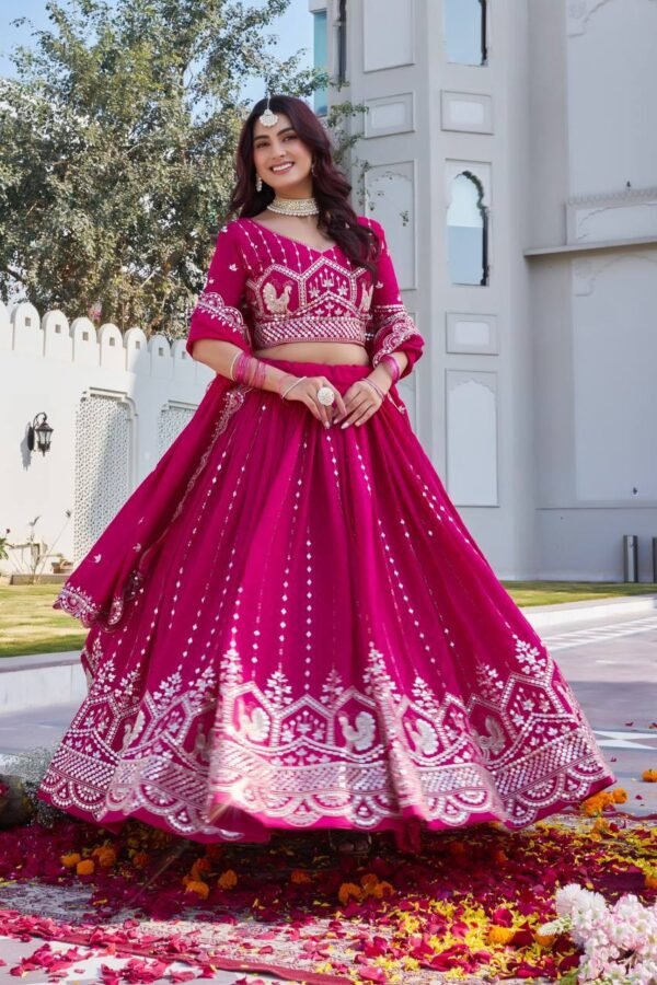 RaniPink BlueWedding Special Lehenga Choli 3