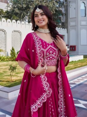 Havy Embroidery Pure Vichitra Silk Lehenga Choli