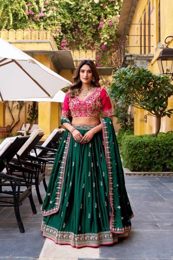 Silk Satin Shahi Wedding Lehenga Choli 2