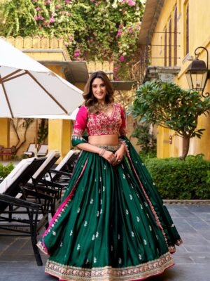 Silk Satin Shahi Wedding Lehenga Choli 3
