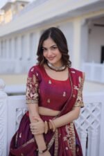 Wine Fendi Silk Lehenga Choli2