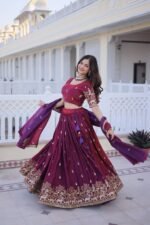 Wine Fendi Silk Lehenga Choli5