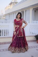 Wine Fendi Silk Lehenga Choli6