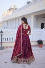 Wine Fendi Silk Lehenga Choli7