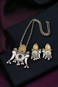 India’s Trusted Online Fashion Store for Ethnic & Western Wear 73 Bird Design Silver Replica Necklace Set