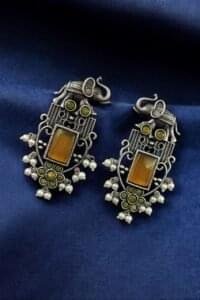 India’s Trusted Online Fashion Store for Ethnic & Western Wear 65 Antique Silver Plated Elephant Design Earrings