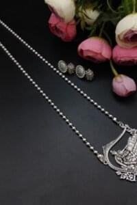 India’s Trusted Online Fashion Store for Ethnic & Western Wear 71 Krishna Laxmi Art Oxidized Necklace with Jhumka Earrings
