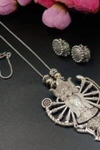 India’s Trusted Online Fashion Store for Ethnic & Western Wear 85 Oxidised Chain Necklace with Jhumka Earrings